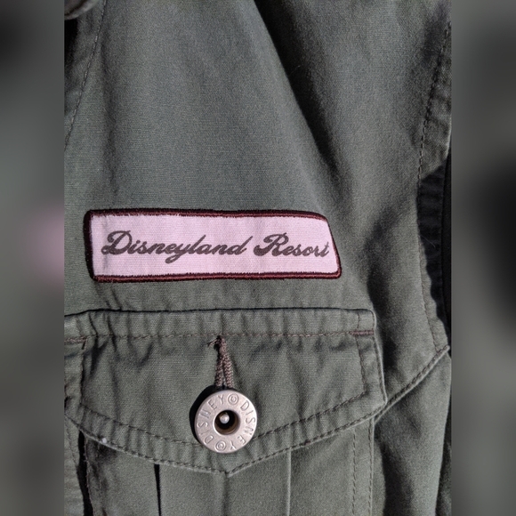 Disney Resort Tinkerbell Utility Jacket Coat Women's Sz M Army Green Distressed - Picture 4 of 9
